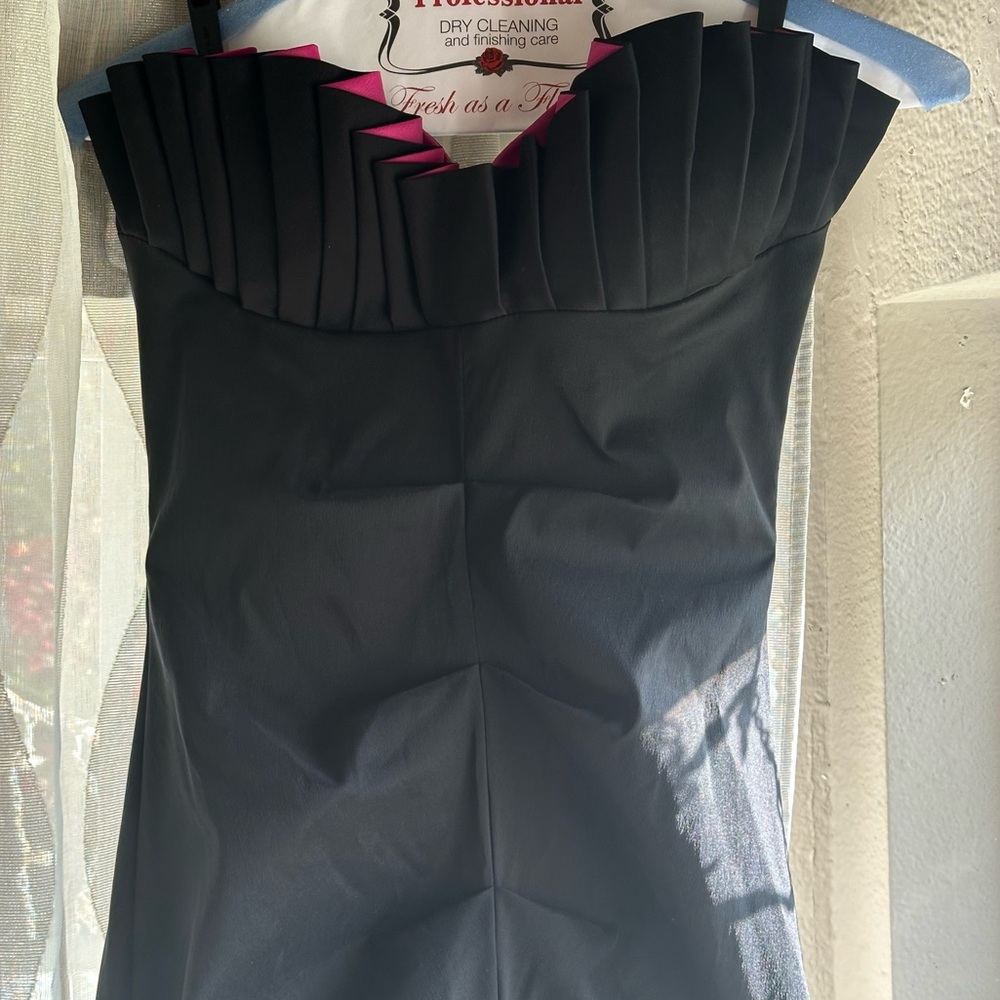 Betsey & Adam by Linda Bernell Black Strapless Pleated Mermaid Dress Vintage